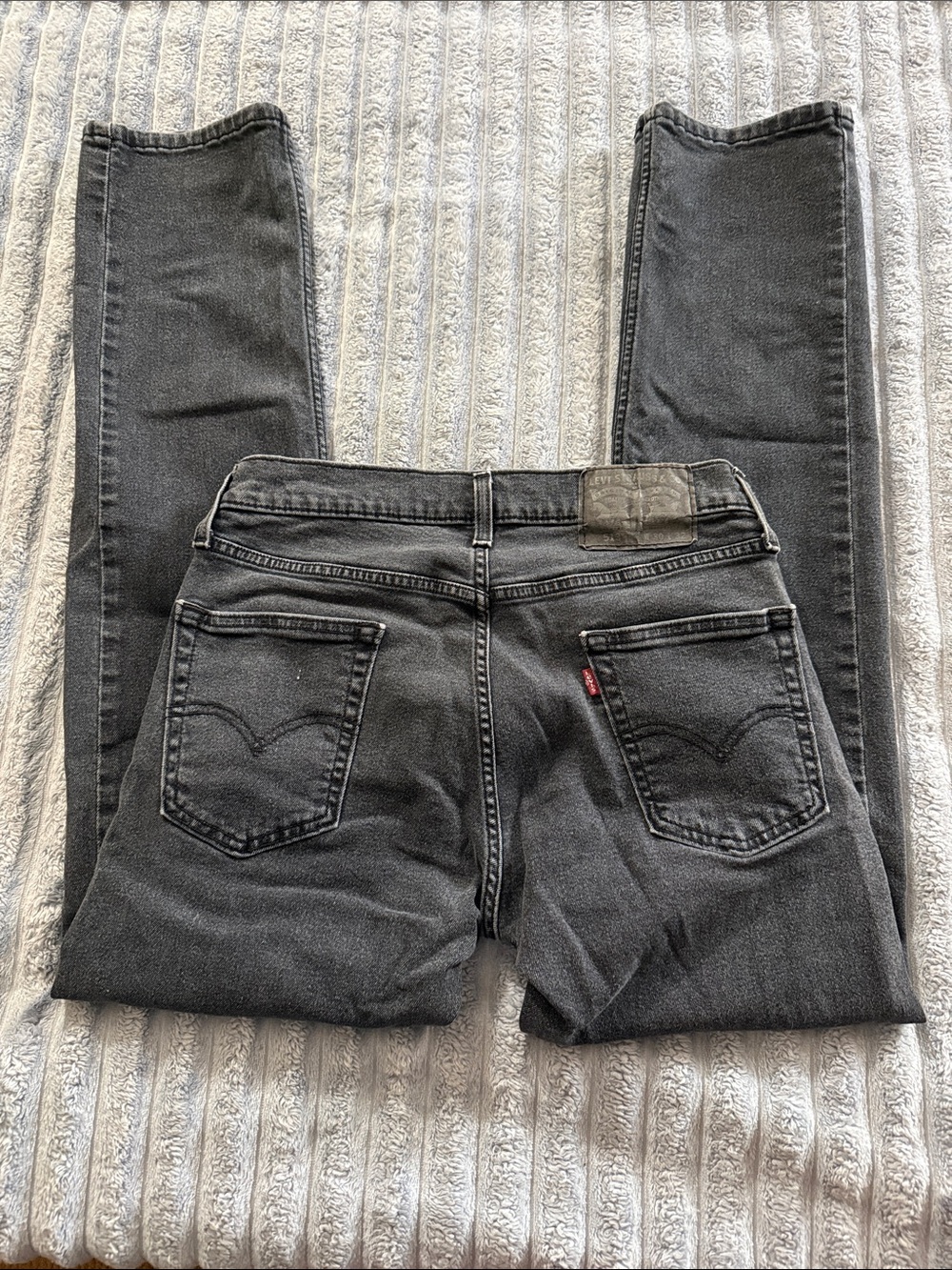 Levi's Men's 513 Slim Straight Jeans Charcoal Gray Washed Denim 30x32